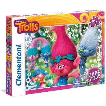 Clementoni Puzzel Trolls Glitter - 104 stukjes