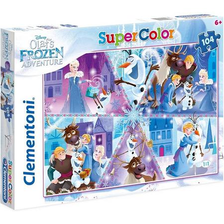 Clementoni Supercolor Puzzel Olafs Frozen Adventure 104 Stukjes