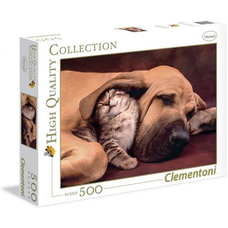 Clementoni legpuzzel High Quality Collection - Hond en Katje 500 stukjes