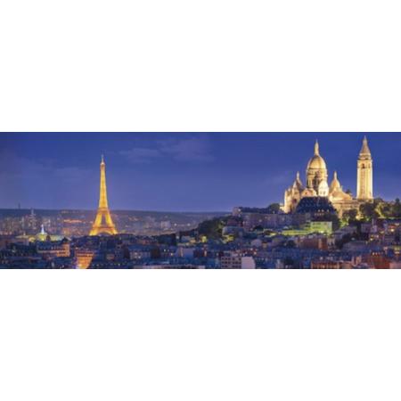 Legpuzzel - 1000 stukjes  - Panorama - Avond in Parijs  - Clementoni puzzel