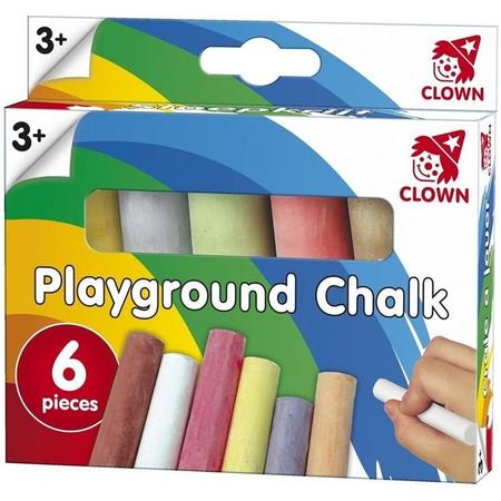 8 Pakjes stoepkrijtjes voor kinderen 6 stuks - Clown stoepkrijt - Buitenspeelgoed