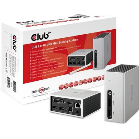 CLUB3D SenseVision USB 3.0 4K UHD Mini Docking Station