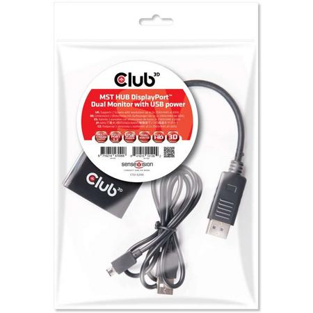 Club MST Hub DisplayPort 1.2 Dual Mon