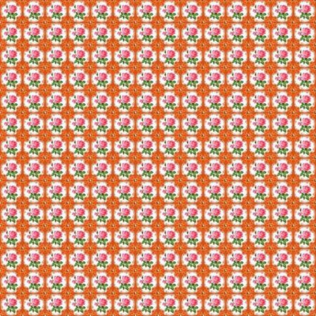 CoCo-ton cotton fabric 45x50cm so cute orange floral pattern - 3 stuk
