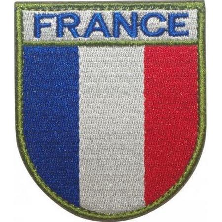 Franse vlag geborduurde militaire patch met klittenband