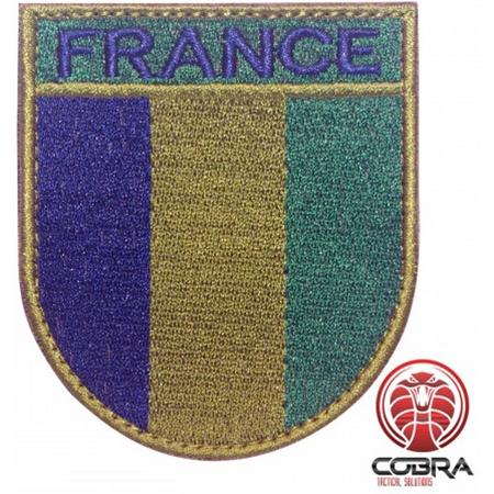 Franse vlag groen geborduurde militaire patch met klittenband