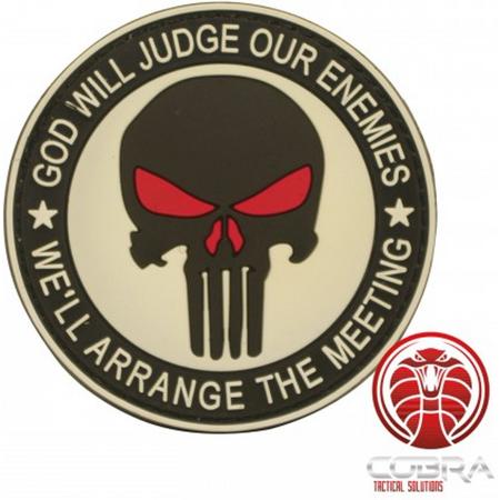 God Will Judges Our Enemies * Well arrange the meeting 3D witte Punisher PVC Patch met klittenband