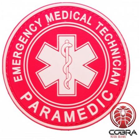 Paramedic Emergency Medical Technician red PVC Patch met klittenband