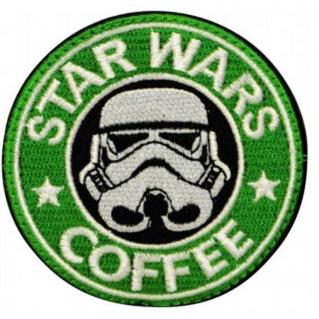Star Wars Coffee geborduurde groene film patch met velcro