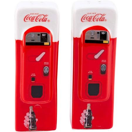 Coca-Cola Ceramic Salt & Pepper Shakers Vending Machine