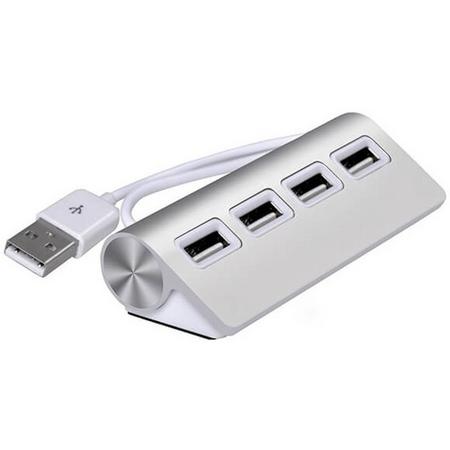C&S Aluminium USB 3.0 hub 4 poorten - USB hub - zilver