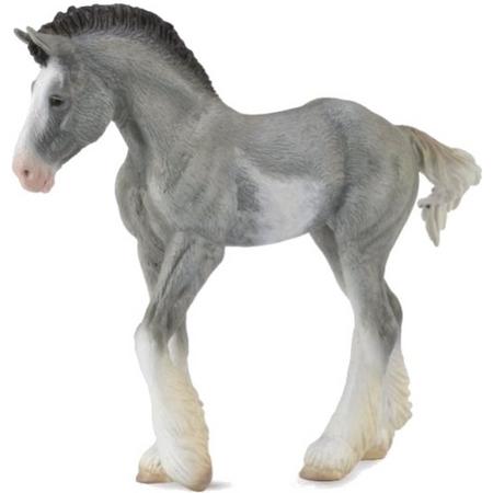 Collecta Paarden: Clydesdale Veulen 11 Cm Grijs