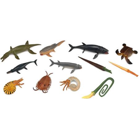 Prehistorische dieren mini set 12 stuks 7-11 cm
