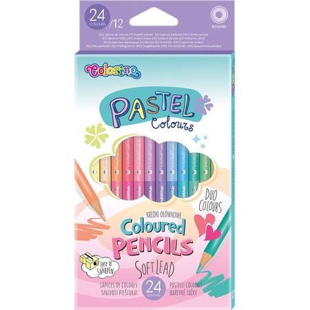 Colorino-Pastel kleurpotloden-12 duo potloden.