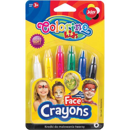Colorino-Schminkstiften-6 basis kleuren-makkelijk afwasbaar.