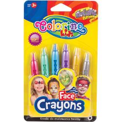 Colorino-Schminkstiften-6 metallic kleuren-makkelijk afwasbaar.
