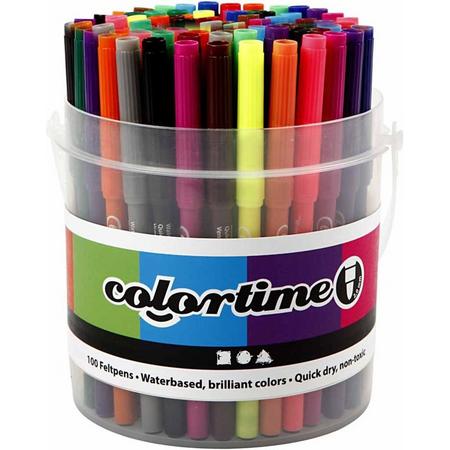 Colortime stift, 2 mm lijn, kleuren assorti, 100 assorti