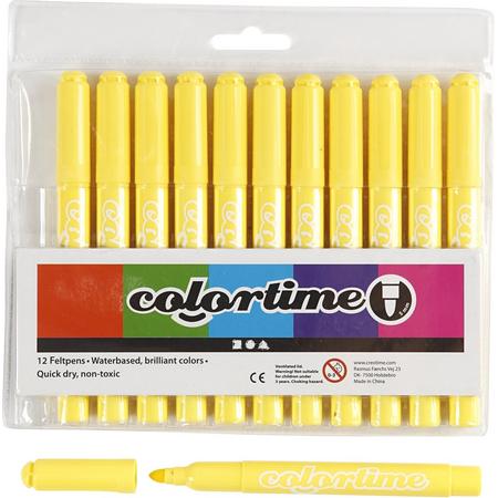 Colortime stift, 5 mm lijn, citroengeel, 12 stuks