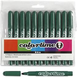 Colortime stift, 5 mm lijn, groen, 12 stuks