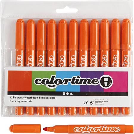 Colortime stift, 5 mm lijn, oranje, 12 stuks