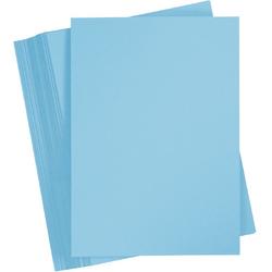 Gekleurd karton, A4 210x297 mm, hemelsblauw, 100 vellen