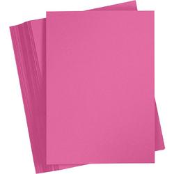 Gekleurd karton, A4 210x297 mm, roze, 100 vellen