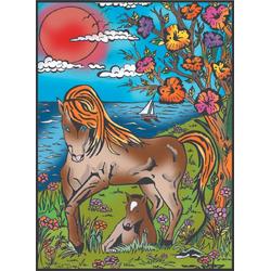Paard met veulen Colorvelvet