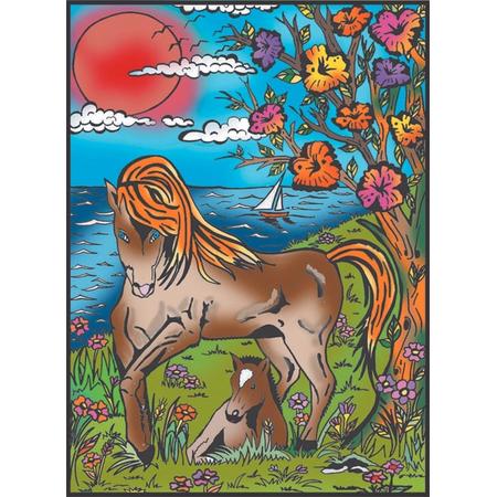 Paard met veulen Colorvelvet
