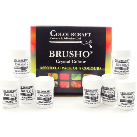 Brusho Crystal Colour 8 kleuren assorti