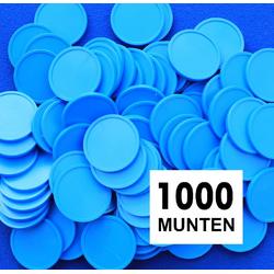 Blanco consumptiemunten / drankmunten - blauw - 1000 stuks