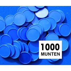 Blanco consumptiemunten / drankmunten - donker blauw - 1000 stuks