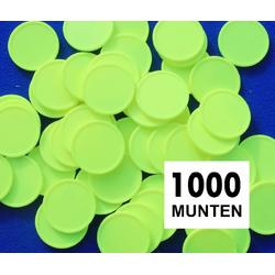 Blanco consumptiemunten / drankmunten - neon geel - 1000 stuks