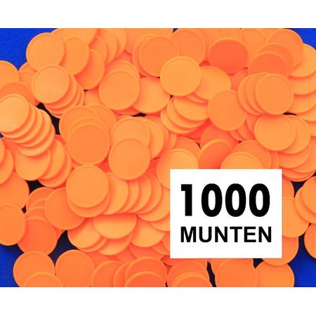 Blanco consumptiemunten / drankmunten - oranje - 1000 stuks