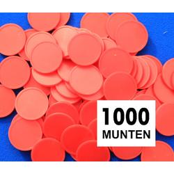 Blanco consumptiemunten / drankmunten - rood - 1000 stuks