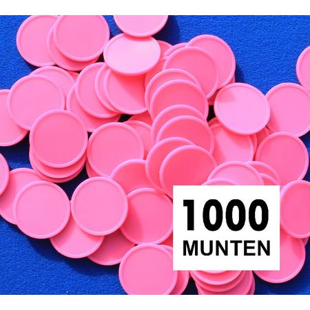 Blanco consumptiemunten / drankmunten - roze - 1000 stuks