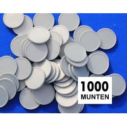 Blanco consumptiemunten / drankmunten - zilver - 1000 stuks