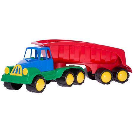 Grote 70 cm lange speelgoed vrachtauto - oplegger