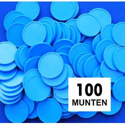 Kleinverpakking: Blanco consumptiemunten / drankmunten - blauw - 100 stuks