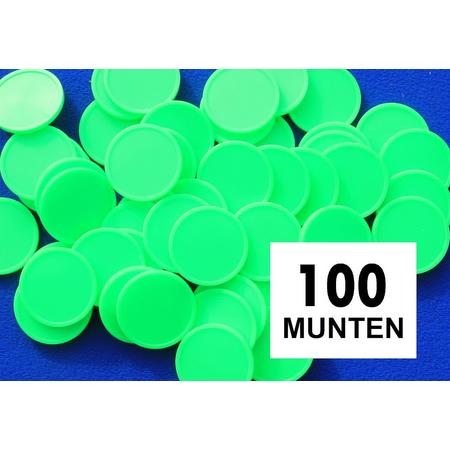 Kleinverpakking: Blanco consumptiemunten / drankmunten - neon groen - 100 stuks
