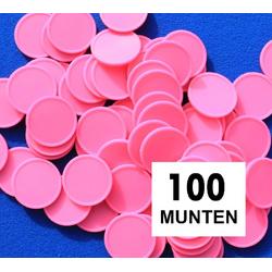 Kleinverpakking: Blanco consumptiemunten / drankmunten - roze - 100 stuks