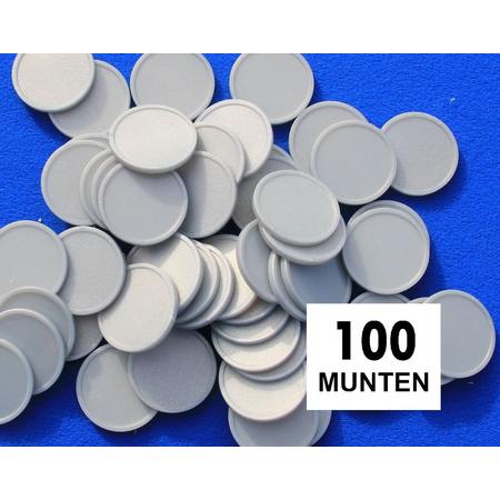 Kleinverpakking: Blanco consumptiemunten / drankmunten - zilver - 100 stuks