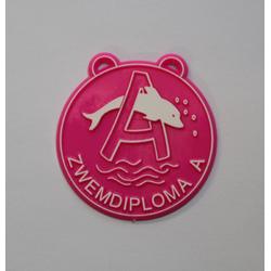 Medaille zwemdiploma A - Roze