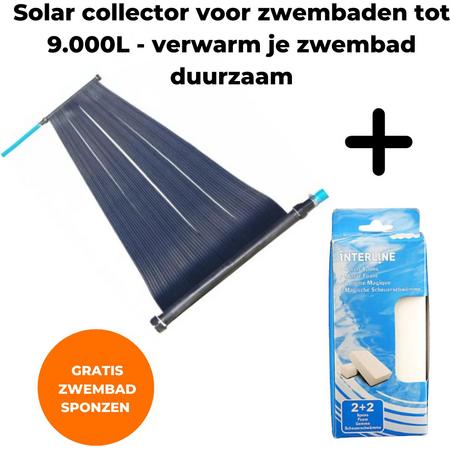 Solar collector - Solar mat - Zonneverwarming zwembad - Geschikt voor zwembaden tot 9.000L - 32 en 38mm aansluiting - Gratis zwembadspons