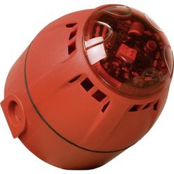 ComPro Combi-signaalgever LED Chiasso Razor Rood Flitslicht, Continugeluid 12 V/DC, 24 V/DC 100 dB