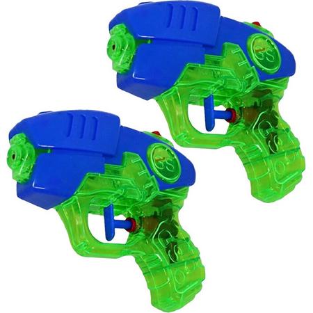 Waterpistooltje/waterpistool - 10x - blauw/groen - 12 cm - speelgoed