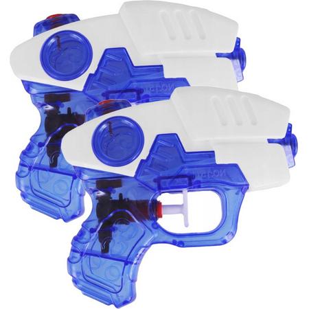 Waterpistooltje/waterpistool - 10x - blauw/wit - 12 cm - speelgoed