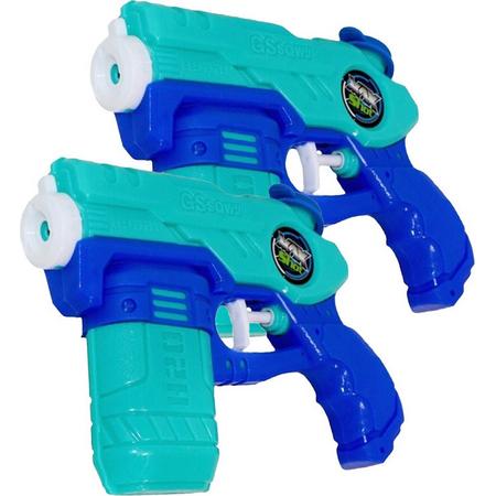 Waterpistooltje/waterpistool - 4x - blauw - 18 cm - speelgoed