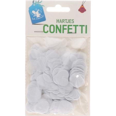 Confetti hartjes Wit - Hartjes/Bruiloft/Valentijn Wit Confetti  - Papieren Confetti - Liefde - Love - Hartjes Confetti.