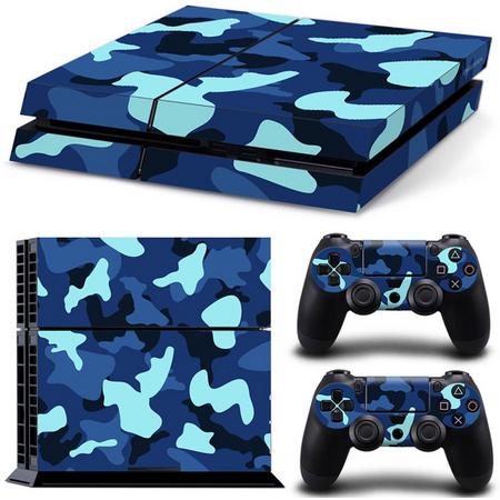 Army Camo / Blauw Zwart - PS4 Console Skins PlayStation Stickers