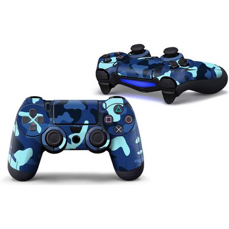 Army Camo / Blauw Zwart - PS4 Controller Skins PlayStation Stickers